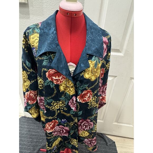 Vintage Victoria's Secret Gold Label Floral Button Up Long Sleeve Top - Picture 1 of 5